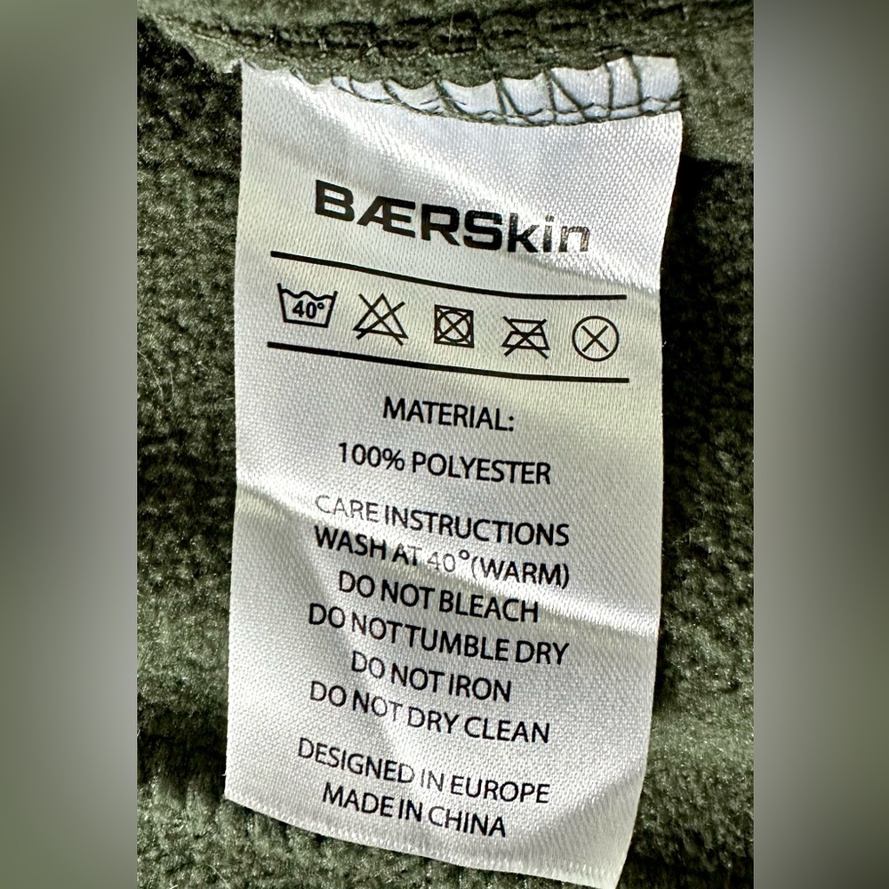 Baerskin Tactical Fleece Hoodie Jacket Men’s Large Green Full Zip Pockets - Picture 4 of 9